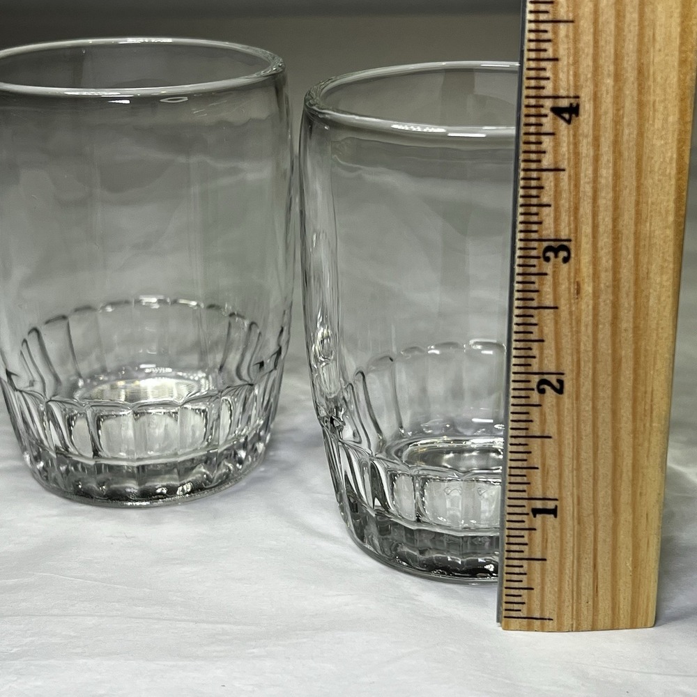 2 BARTLETT COLLINS‎ GLASS BARREL TUMBLERS Ribbed Base Rocks Anchor Hocking - Picture 2 of 4